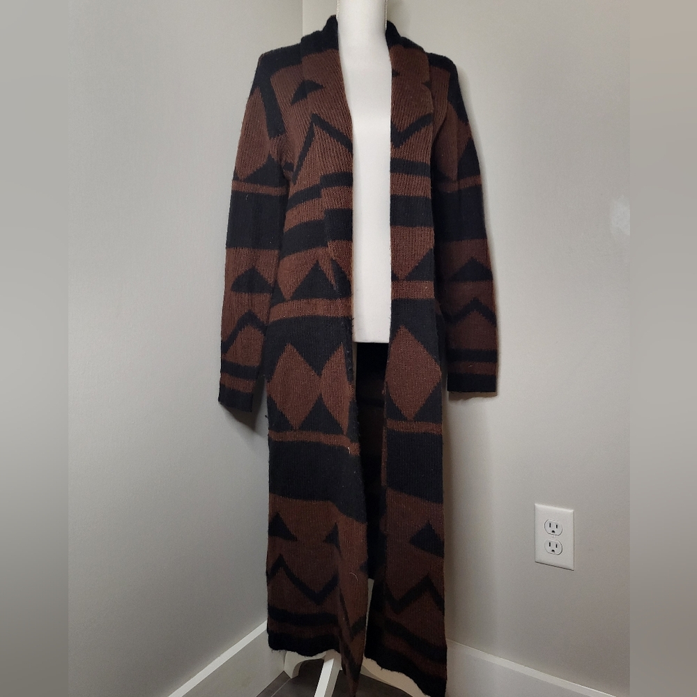 I Love H 8 1 Long Duster Sweater Large
